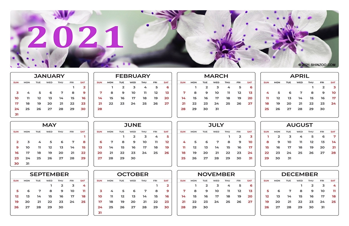 2021 Calendar At A Glance 11X17 | Month Calendar Printable