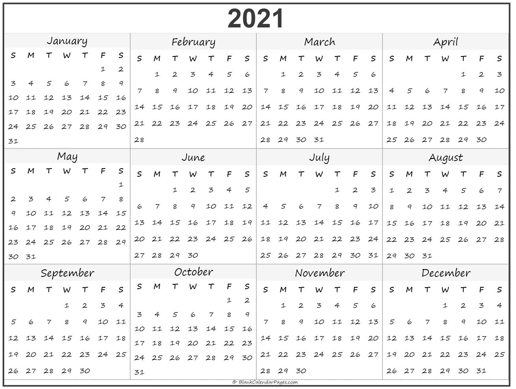 2021 Calendar Printable One Page | Free Printable Calendar ...