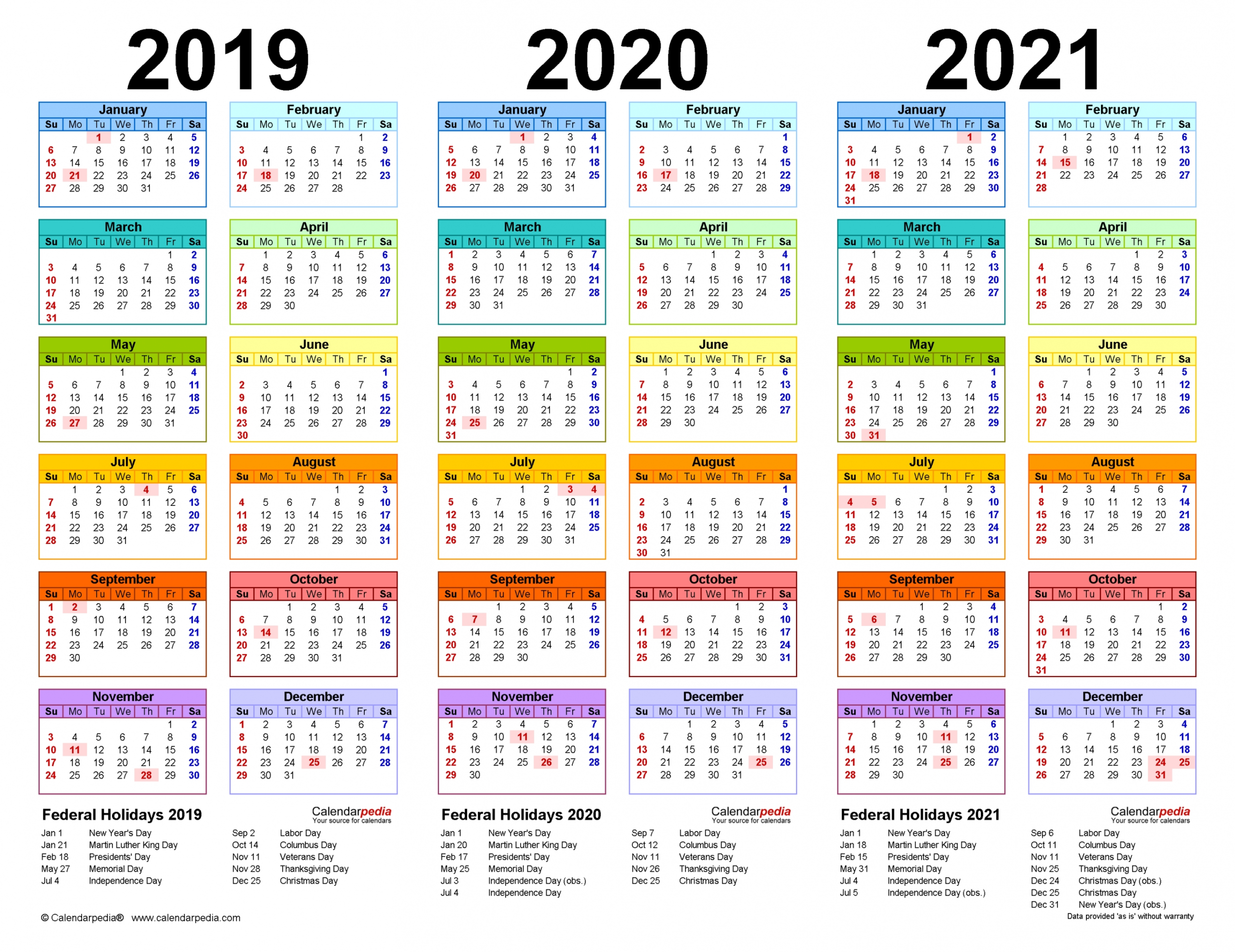 2021 Printable Calendar Australia