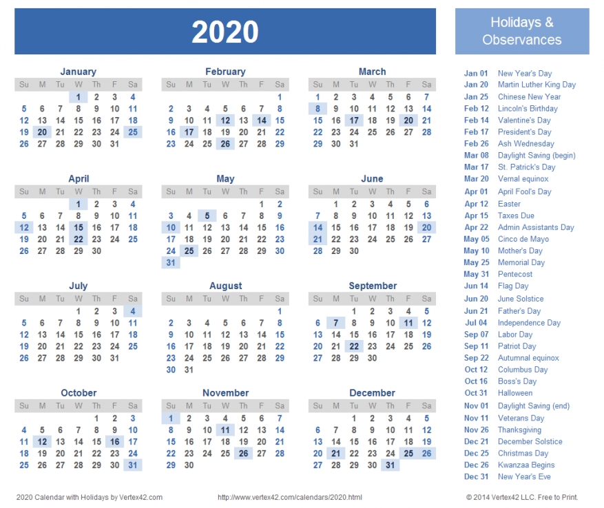 2020 Calendar Uk Printable 2020 Calendar Uk Printable