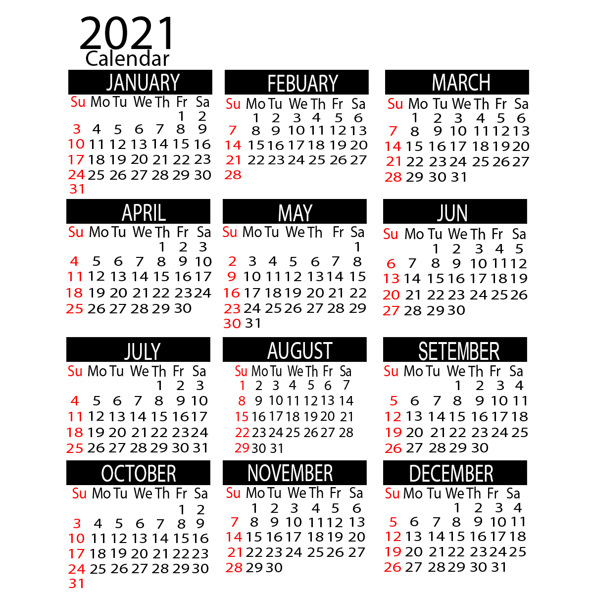 A4 year planner 2021 printable free letter templates