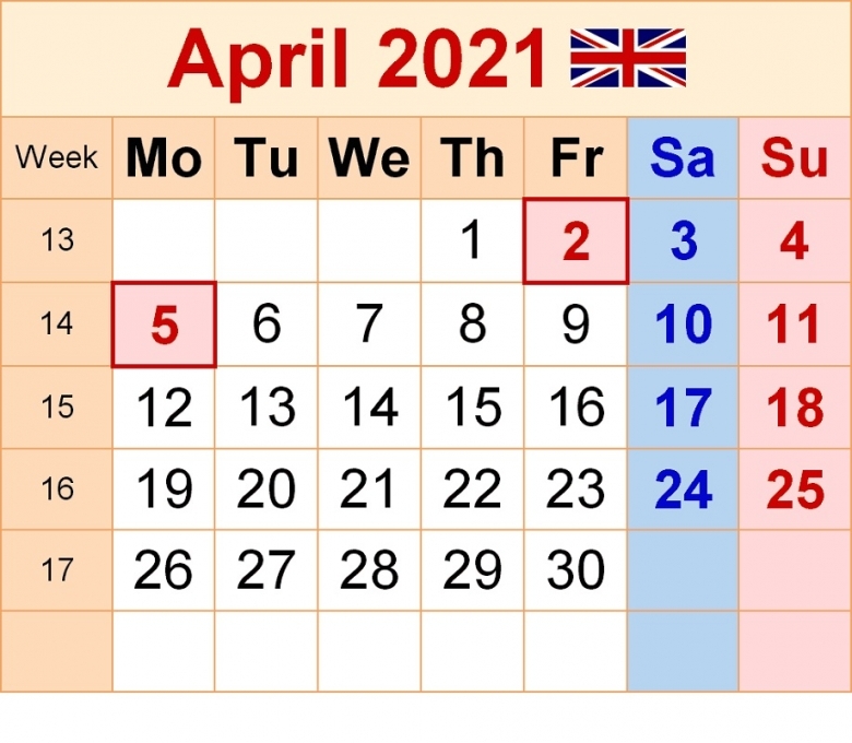 2021 Printable Calendar Uk