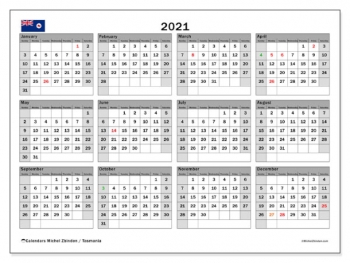 Australian Calendar 2021 Printable