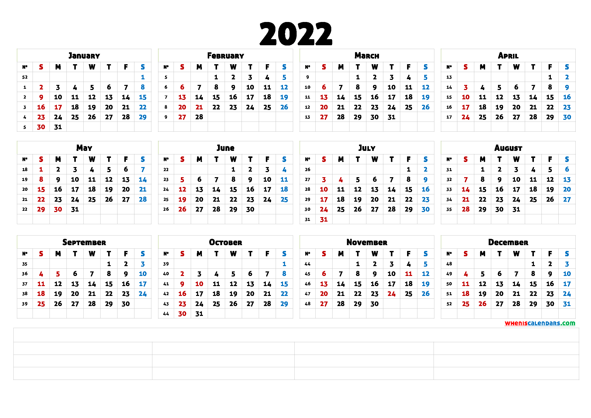 2022 Calendar With Week Numbers Free Letter Templates 2022 Calendar With Week Numbers Free Letter Templates