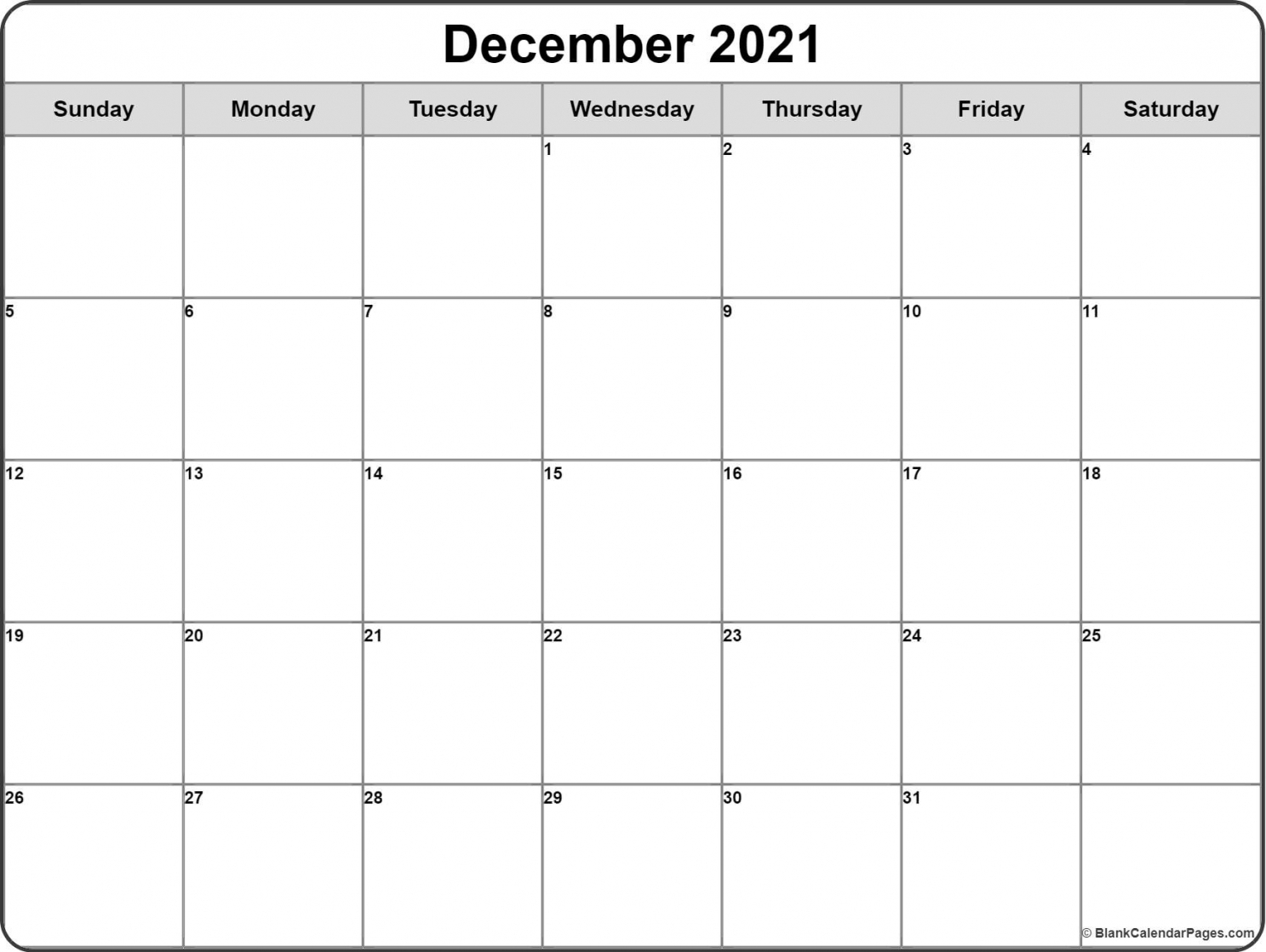 2021 Mini Calendar Printable
