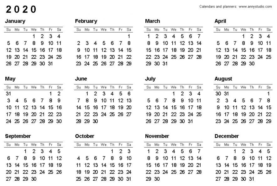 2021 mini calendar printable free