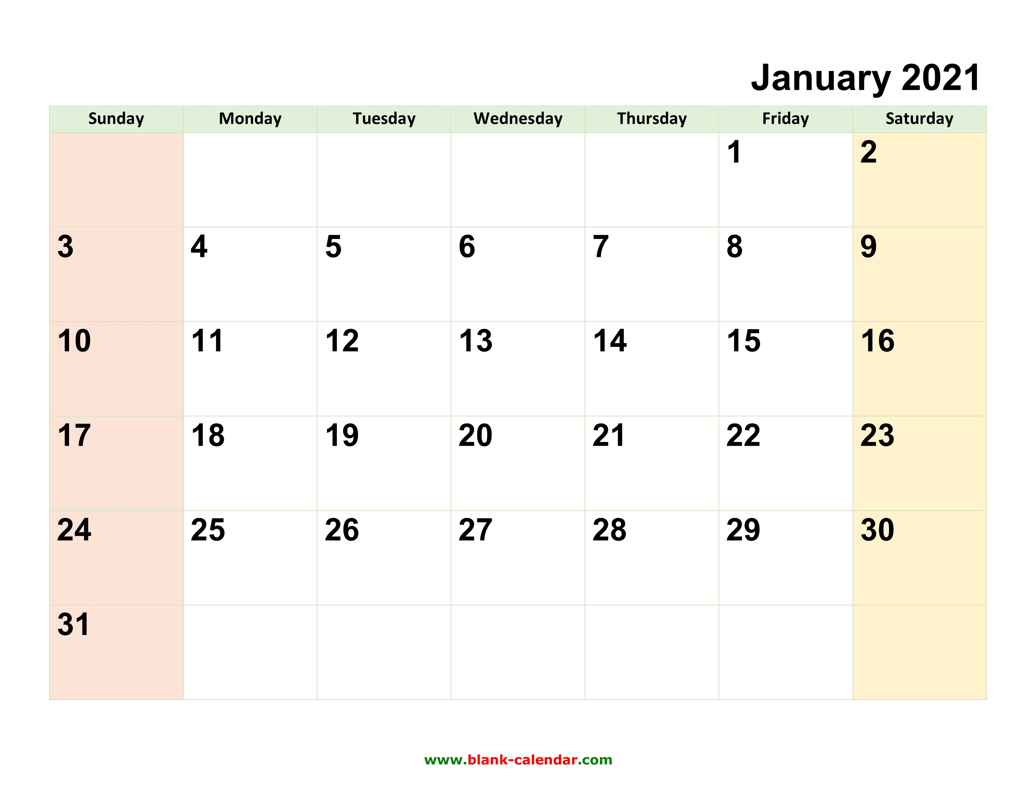 Writable Monthly Calendar 2021 | 2021 Calendar