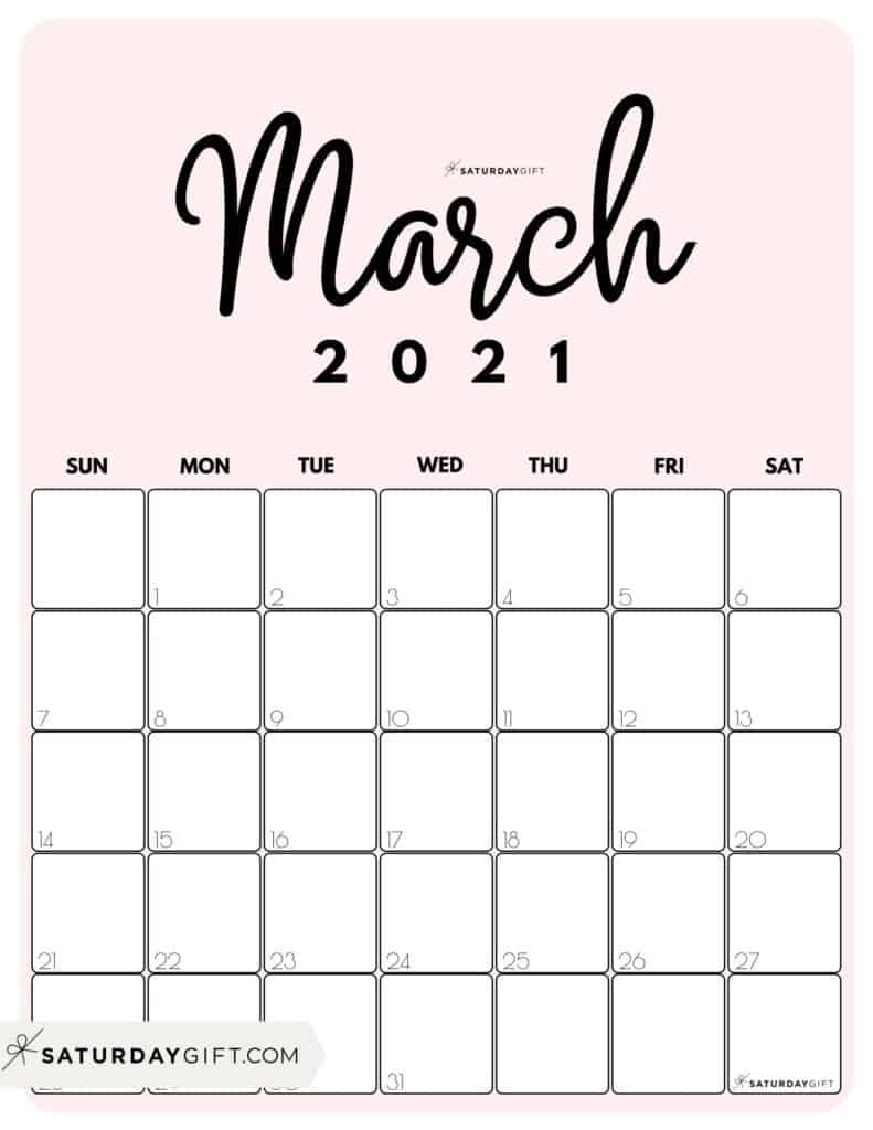 Cute 2021 Printable Calendar