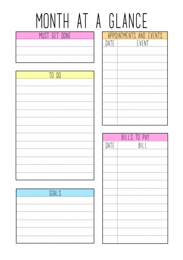 Week At A Glance Template