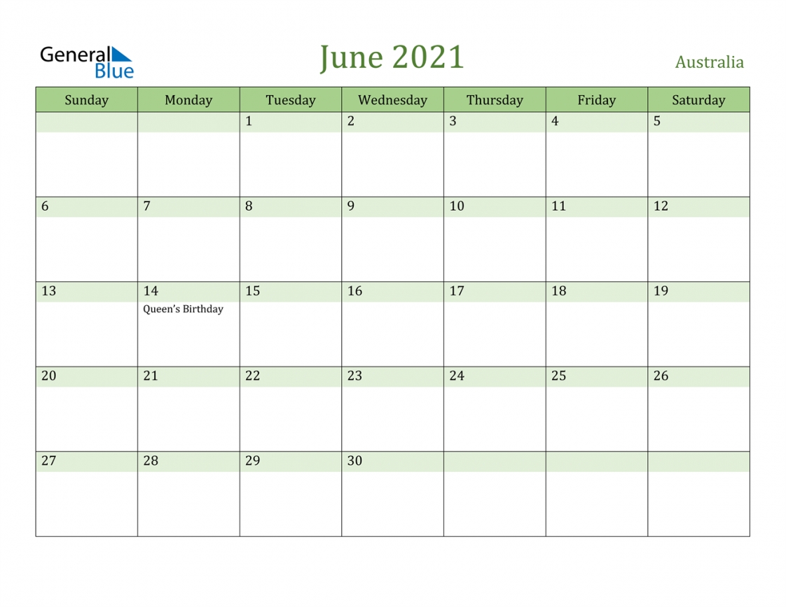 Printable 2021 Calendar Australia