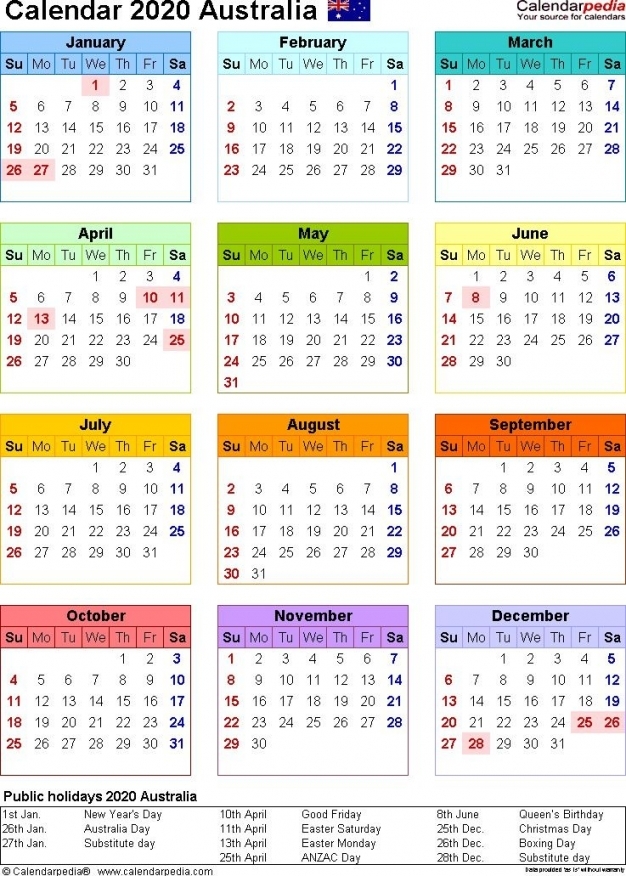 Printable Monthly Calendar 2021 Australia | Free Letter ...