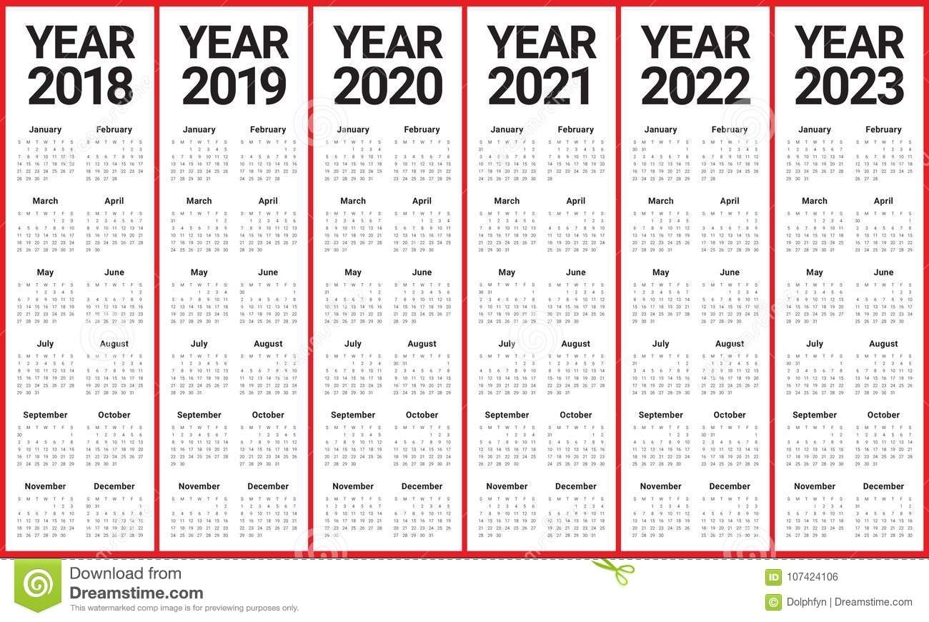 2019 - 2023 Calendar Printable - Calendar Inspiration Design