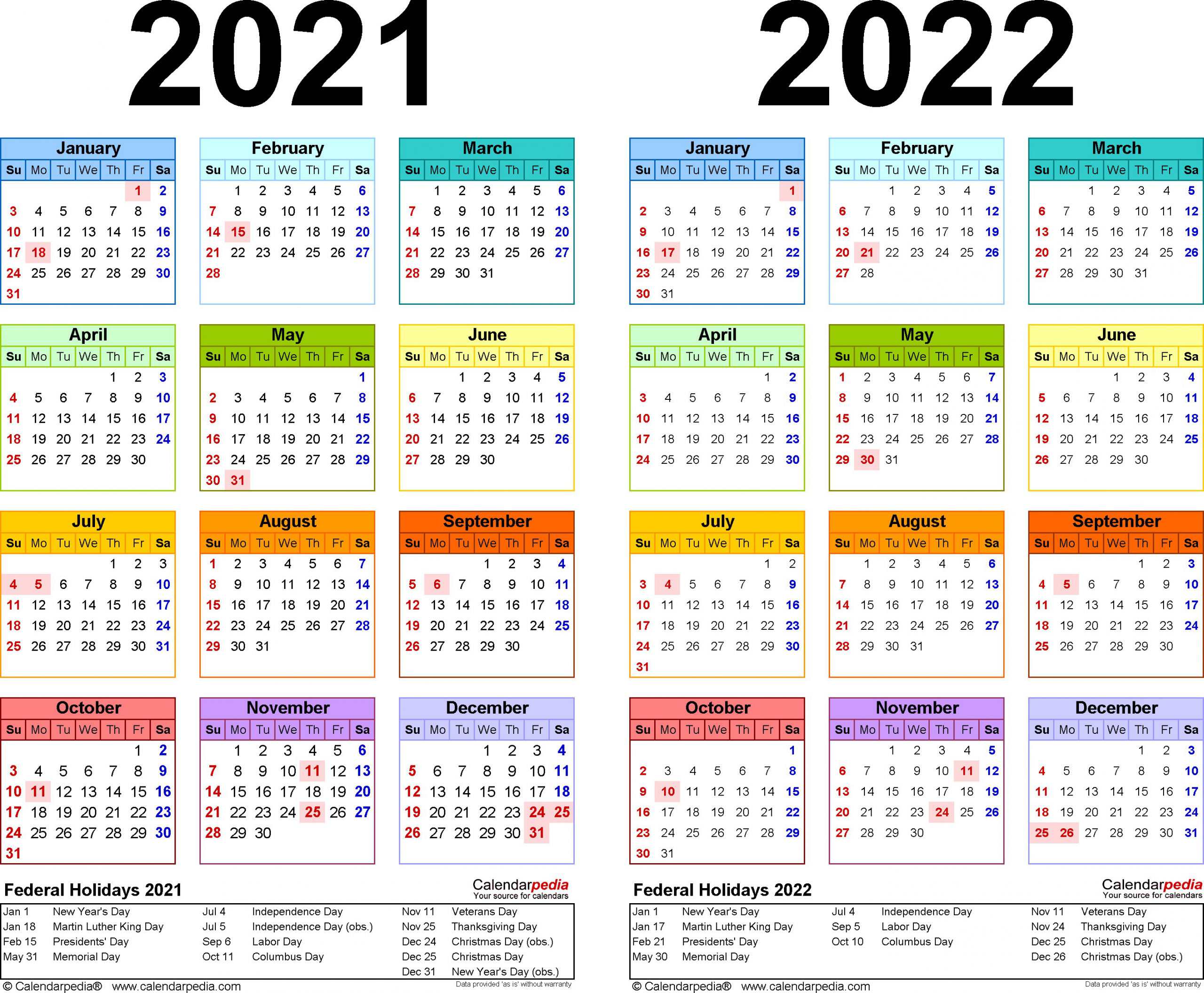 2021 Calendar Printable Academic Calendars Full Page ...