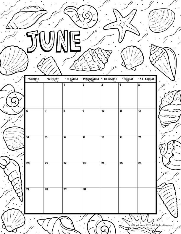 June 2021 Printable Calendar Page | Woo! Jr. Kids Activities