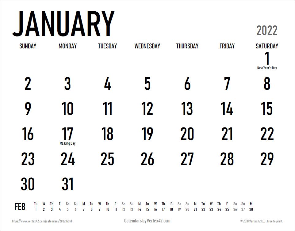 Free Printable 2022 Calendar Free Letter Templates