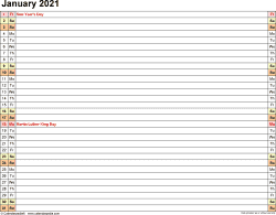 January 2021 Calendars for Word, Excel & PDF
