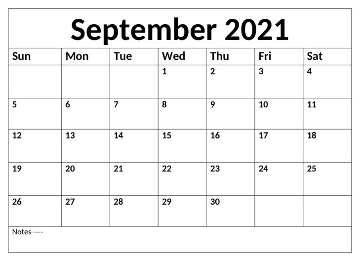 Calendar September 2021 Template 5