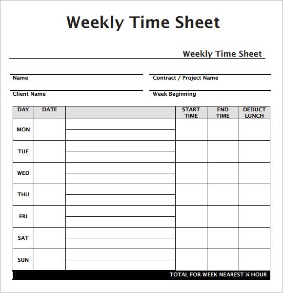 Work Timesheet Template