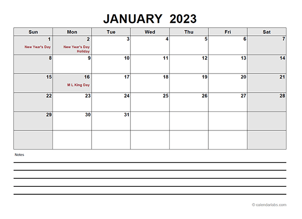 2023 Blank Calendar PDF - Free Printable Templates