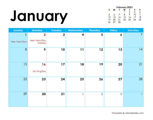 2023 Calendar Colorful Design - Free Printable Templates