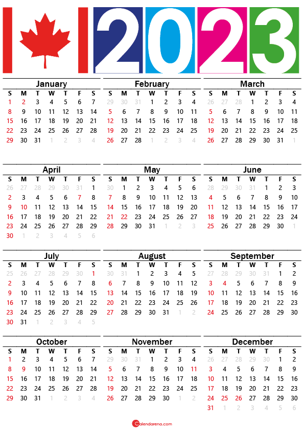 2022 Calendar Canada With Holidays And Weeks Numbers