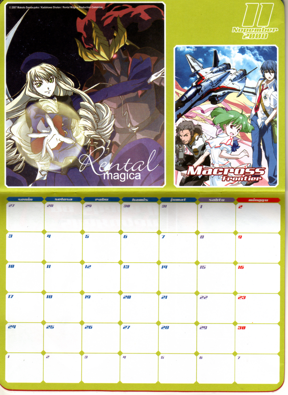 anime calendar | Accidental Anime