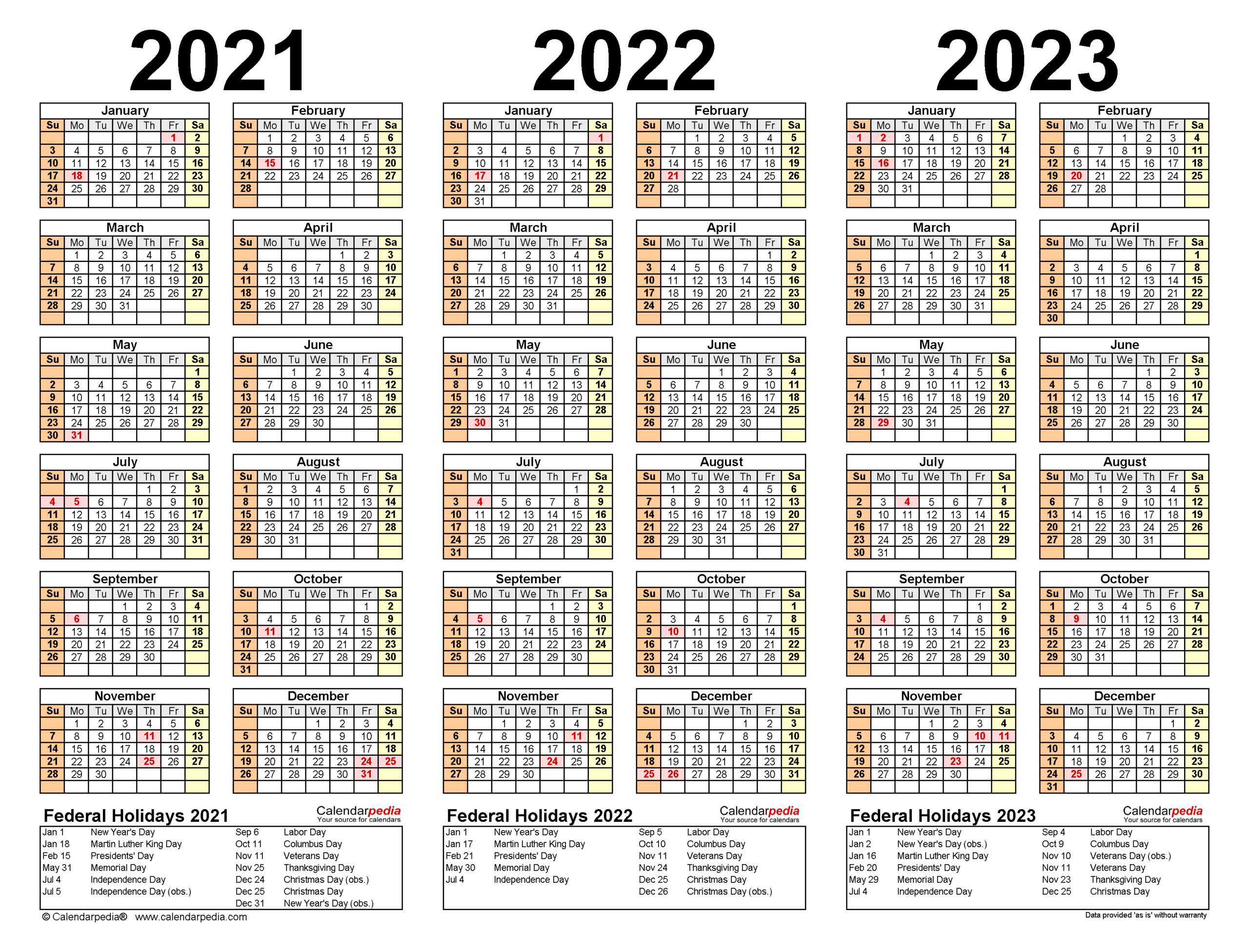 Printable Calendar 2021-2023 | Calendar Printables Free Blank