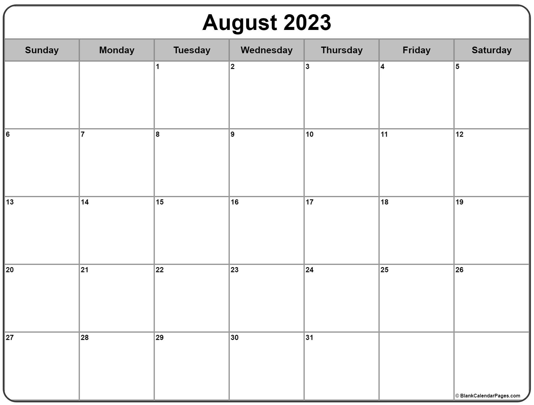 August 2023 calendar | free printable calendar