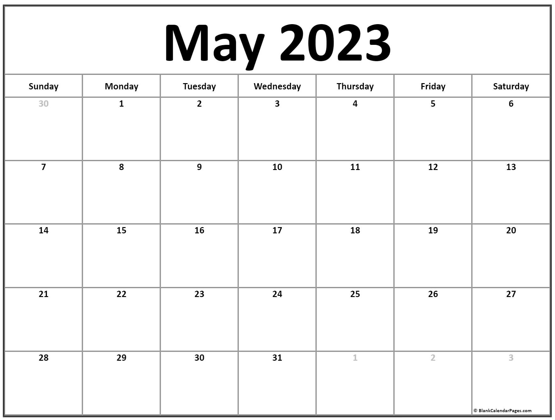 May 2023 calendar | free printable calendar