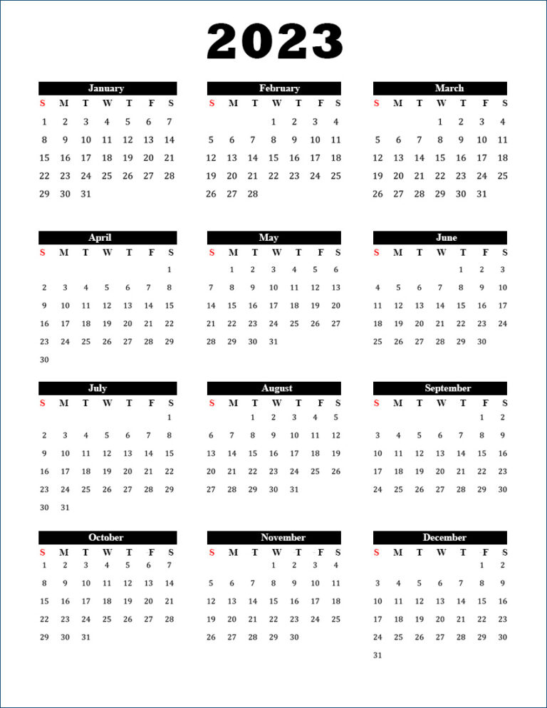 Printable Calendar 2023 | Best Printable Calendar