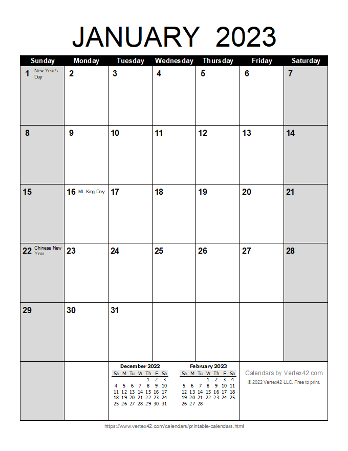 2023 Calendar Templates and Images