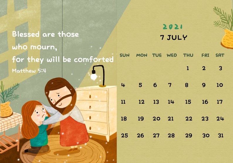 2021 Bible Verse Calendar printable calendar 2021 wall | Etsy
