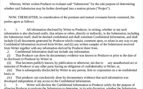 Non-Disclosure Agreement Form