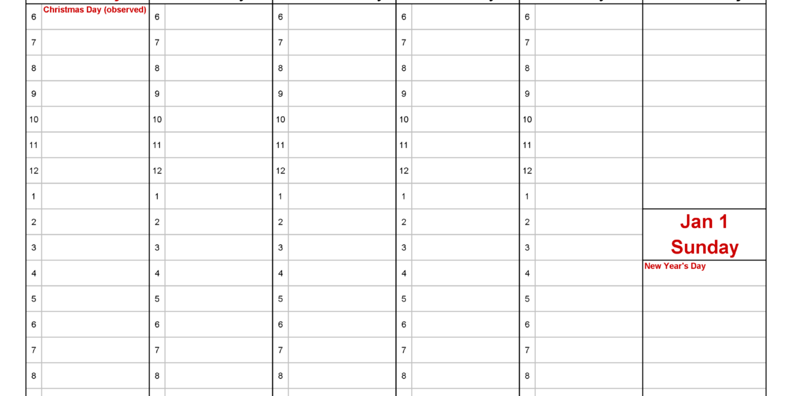 Blank Days Of The Week Calendar Free Letter Templates